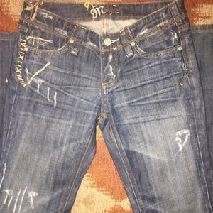 NWOT *RARE* Miss Me Butterfly Whipstitch Jeans 26